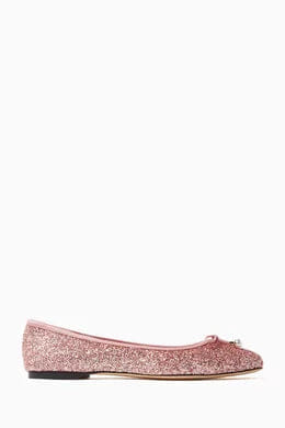 Elme Slip-on Flats in Glitter Leather