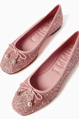 Elme Slip-on Flats in Glitter Leather