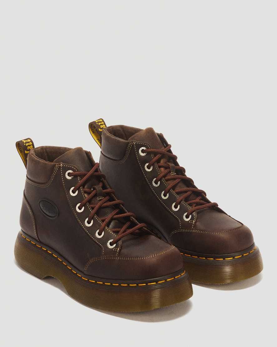 Buzz 6 Eye Crazy Horse Leather Lace Up Boots