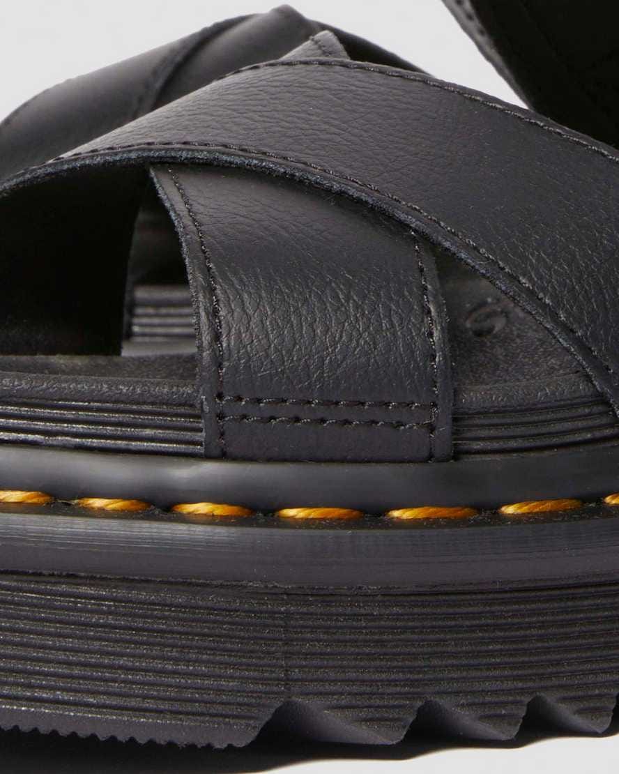 Voss II Athena Leather Strap Sandals — BLACK