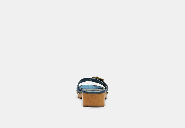 Margot Wooden Sandal With Signature Denim Patchwork
