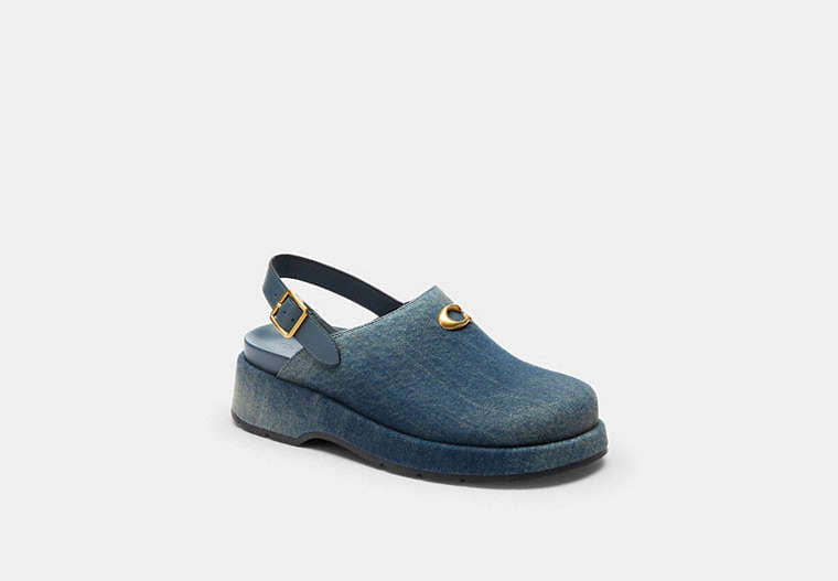 Sculpted C Platform Clog In Loved Denim