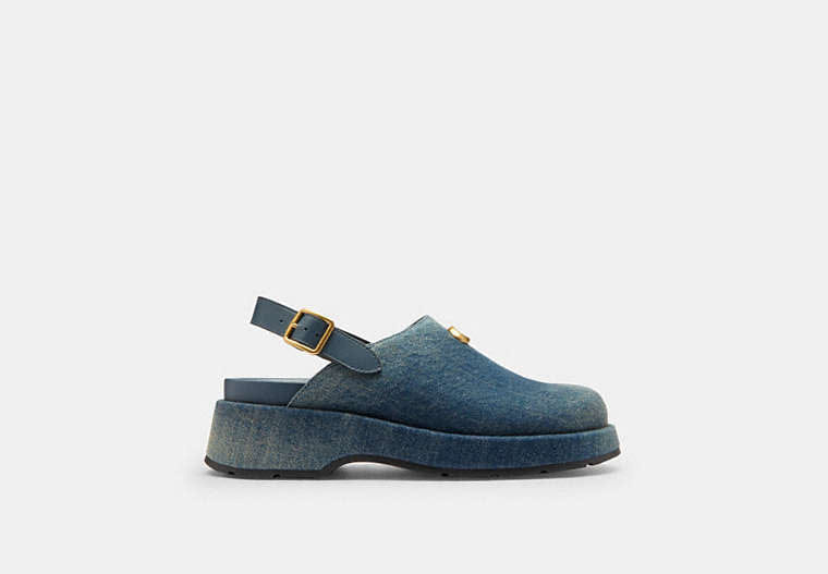 Sculpted C Platform Clog In Loved Denim