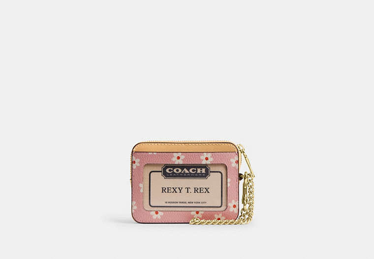 Zip Card Case With Floral Print