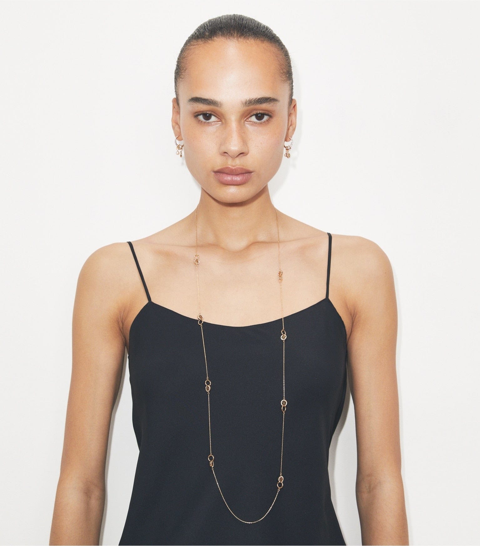 Long Icon Pavé Interlocking Necklace