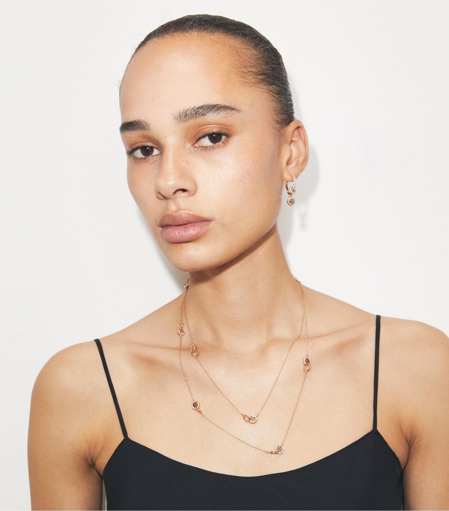 Long Icon Pavé Interlocking Necklace
