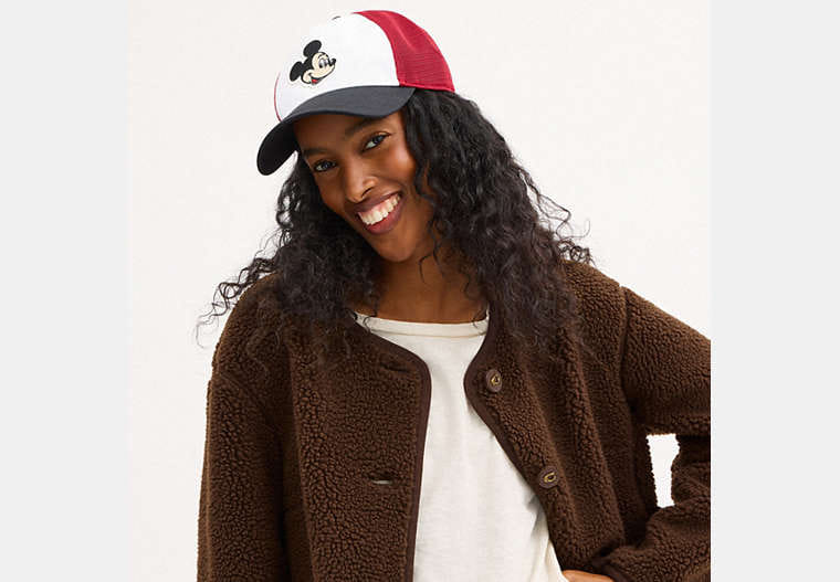 Disney X Coach Trucker Hat With Mickey Mouse