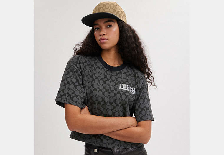 Signature Jacquard Flat Brim Hat