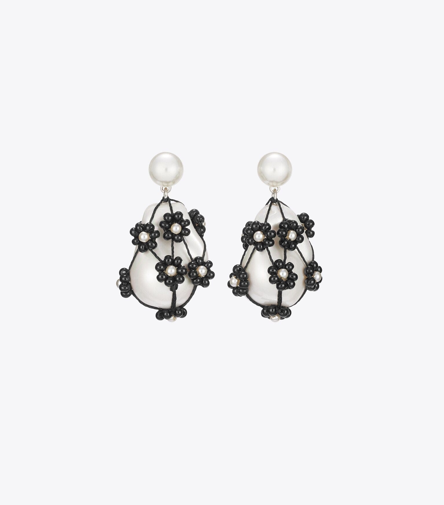 Curiosity Beaded Pearl Drop Earrings