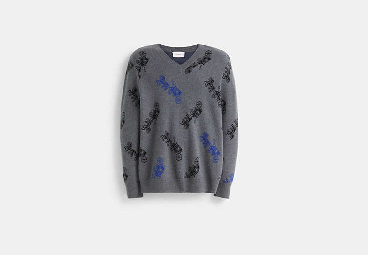 Restored Horse And Carriage V-Neck Sweater