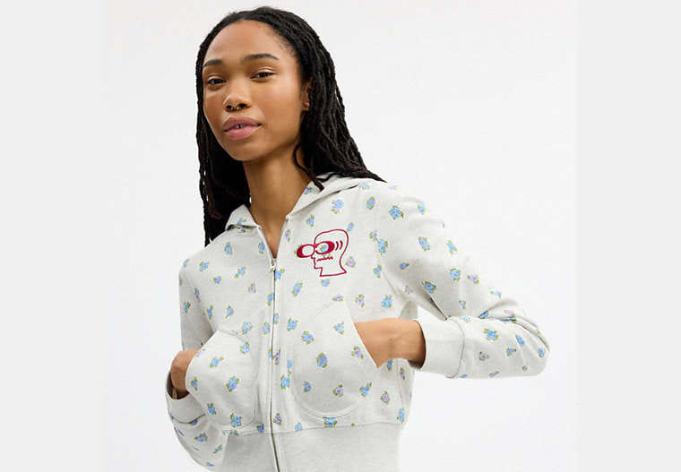 Coach | Brain Dead Shrunken Floral Print Hoodie