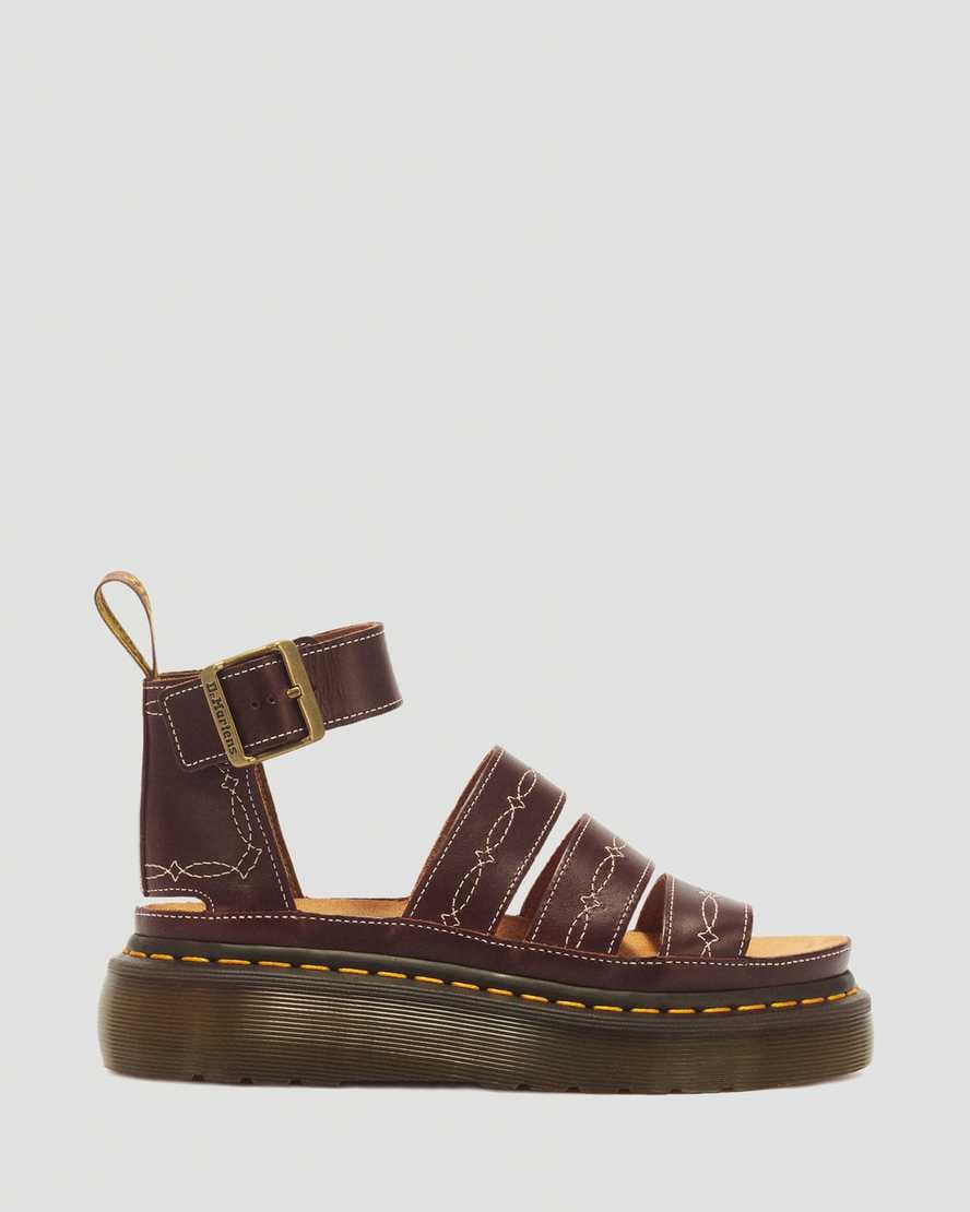 Clarissa II Quad Desert Rodeo Classic Pull Up Leather Sandals — Dark Brown