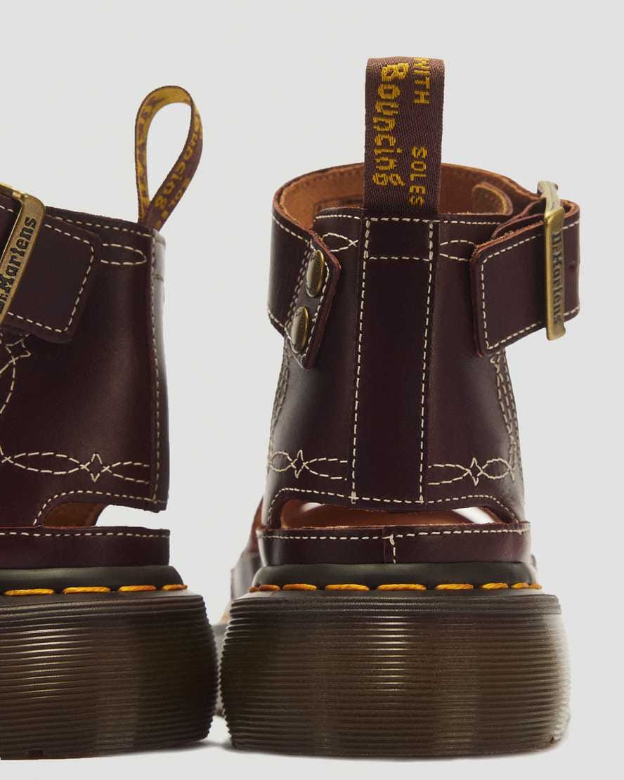 Clarissa II Quad Desert Rodeo Classic Pull Up Leather Sandals — Dark Brown