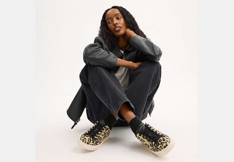 High Line Sneaker With Leopard Print