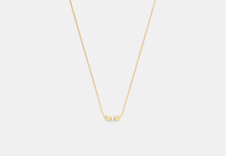 Cube Pearl Rondelle Pendant Necklace