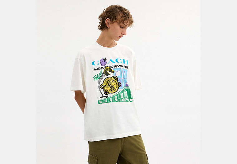 Collage Train Relaxed T-Shirt In Organic Cotton
