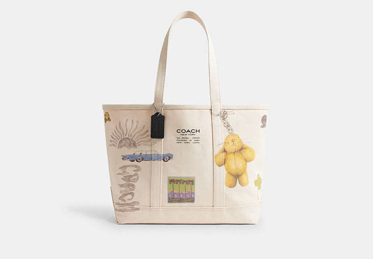 Utility Tote With Sketch Print