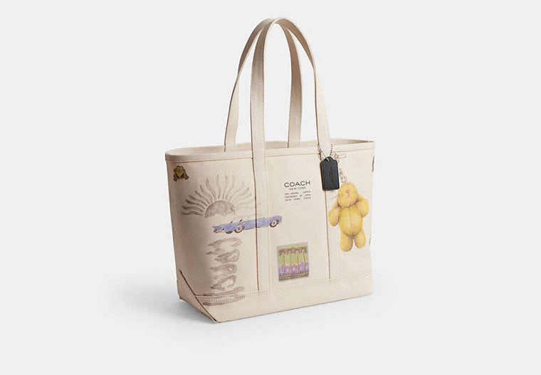 Utility Tote With Sketch Print