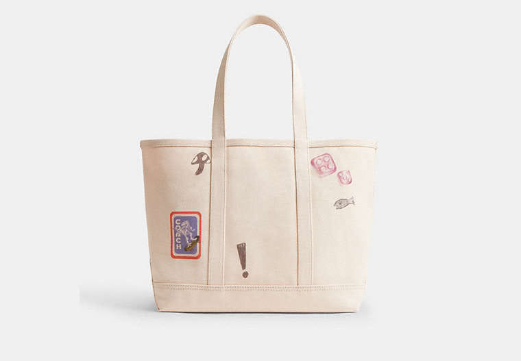 Utility Tote With Sketch Print