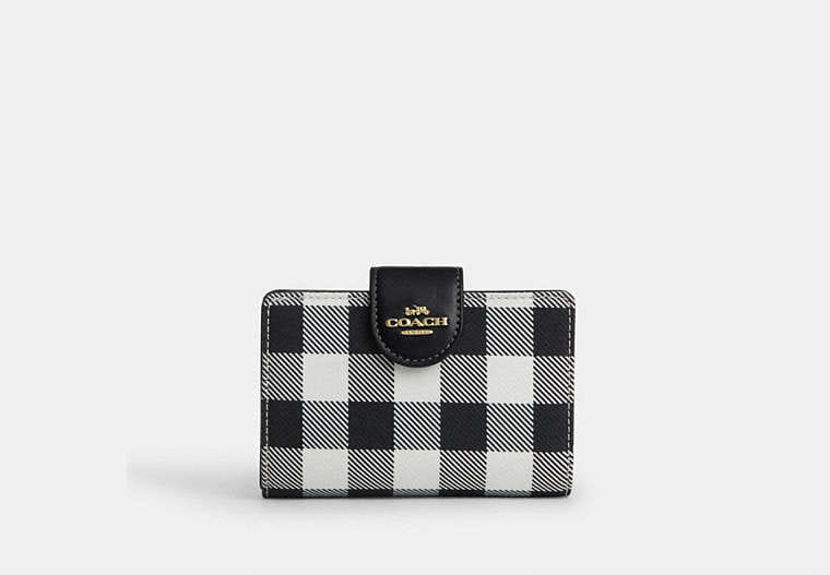 Medium Corner Zip Wallet With Gingham Print