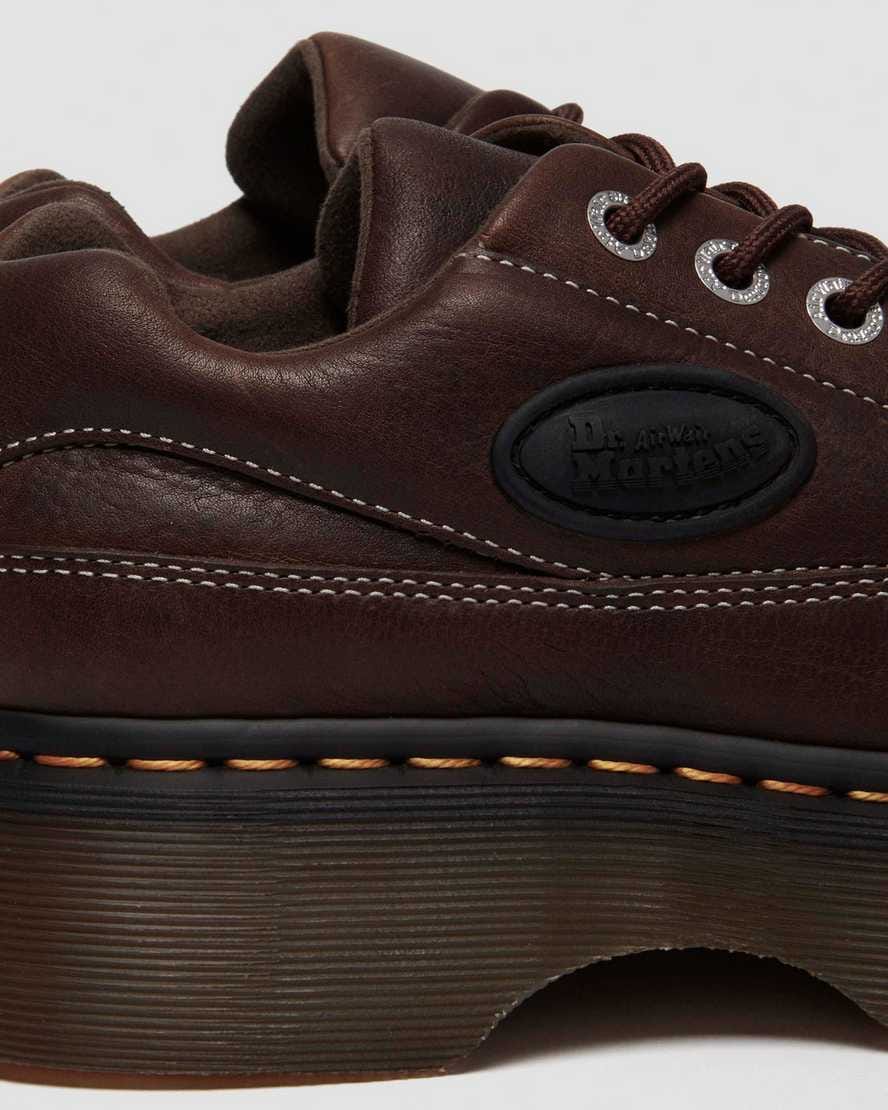 Buzz 5-eye Grizzly leather shoes — Dark Brown