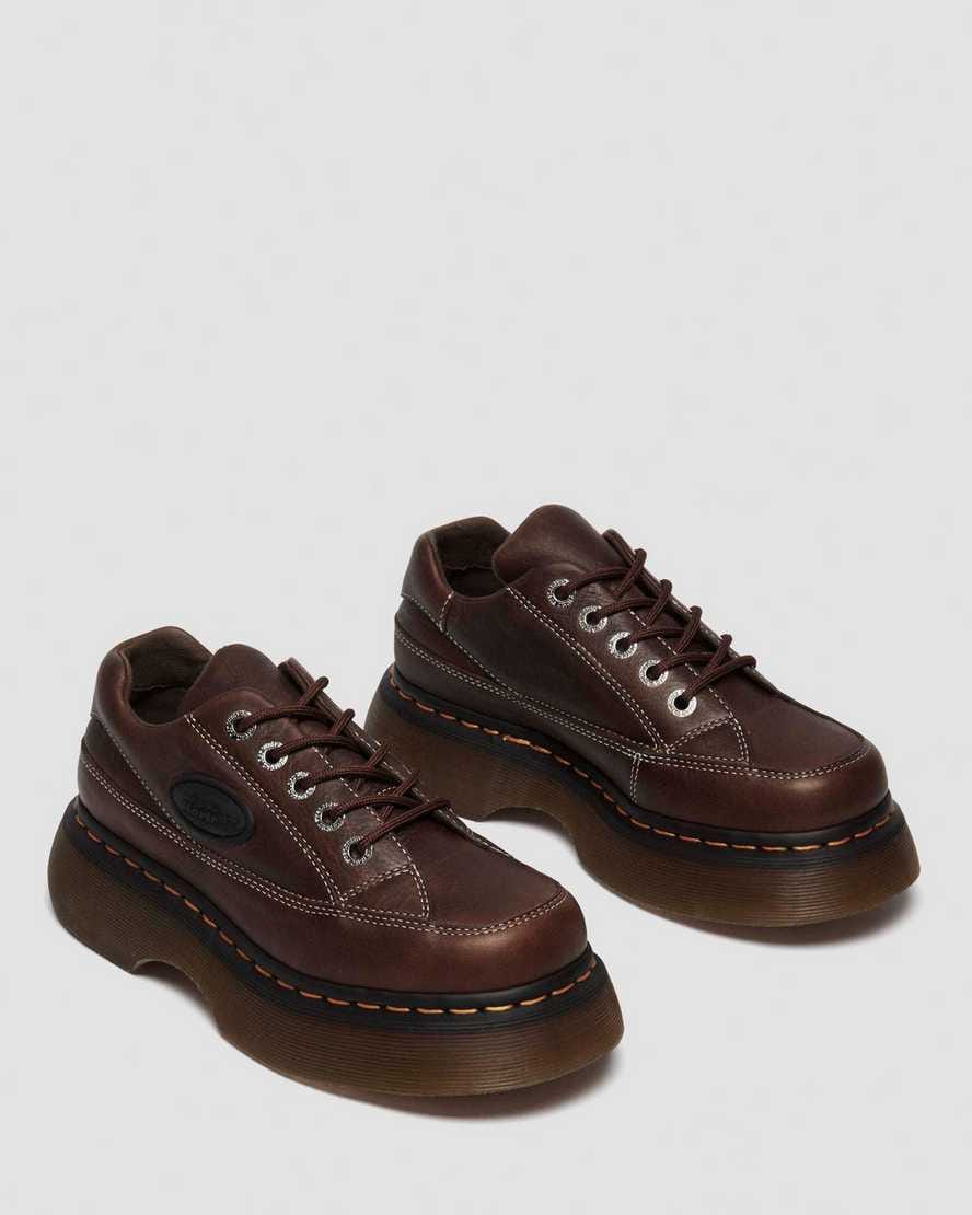 Buzz 5-eye Grizzly leather shoes — Dark Brown