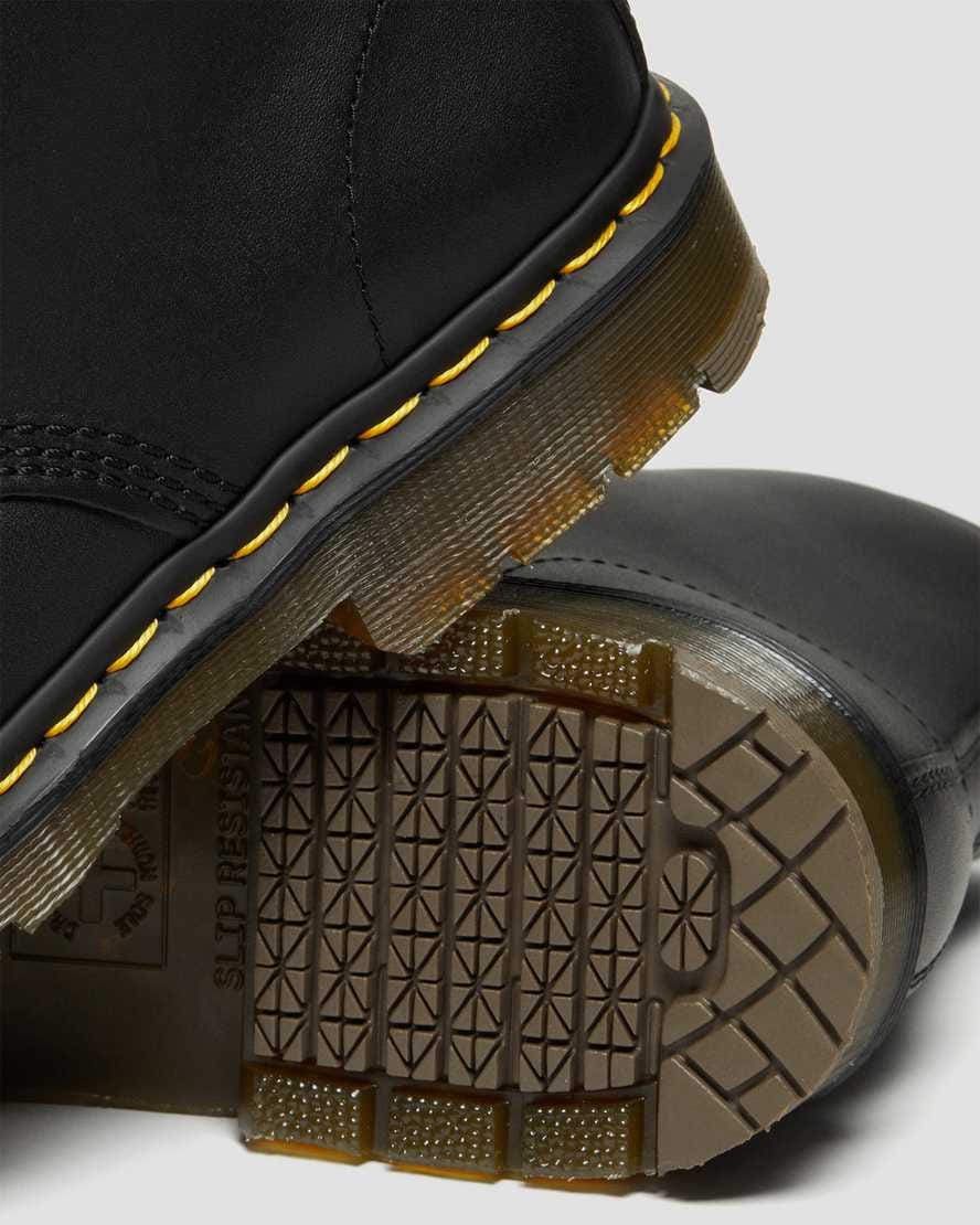 1460 Slip Resistant Leather Lace Up Boots — Black
