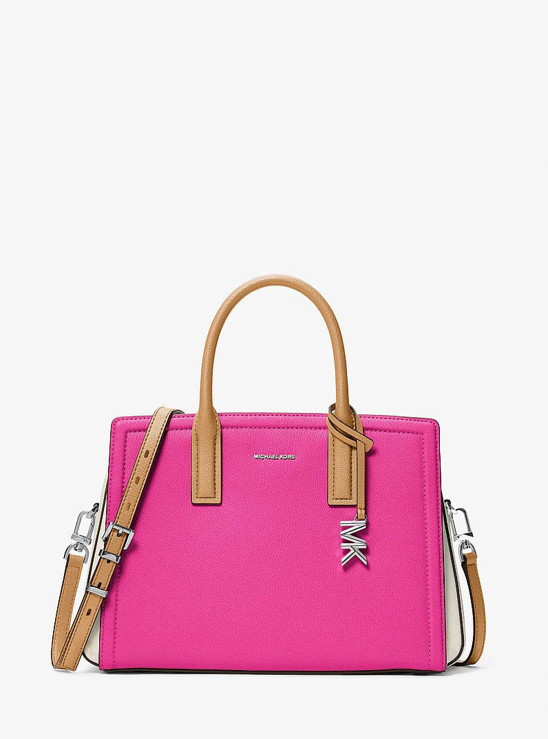 Laila Medium Color-Block Leather Satchel