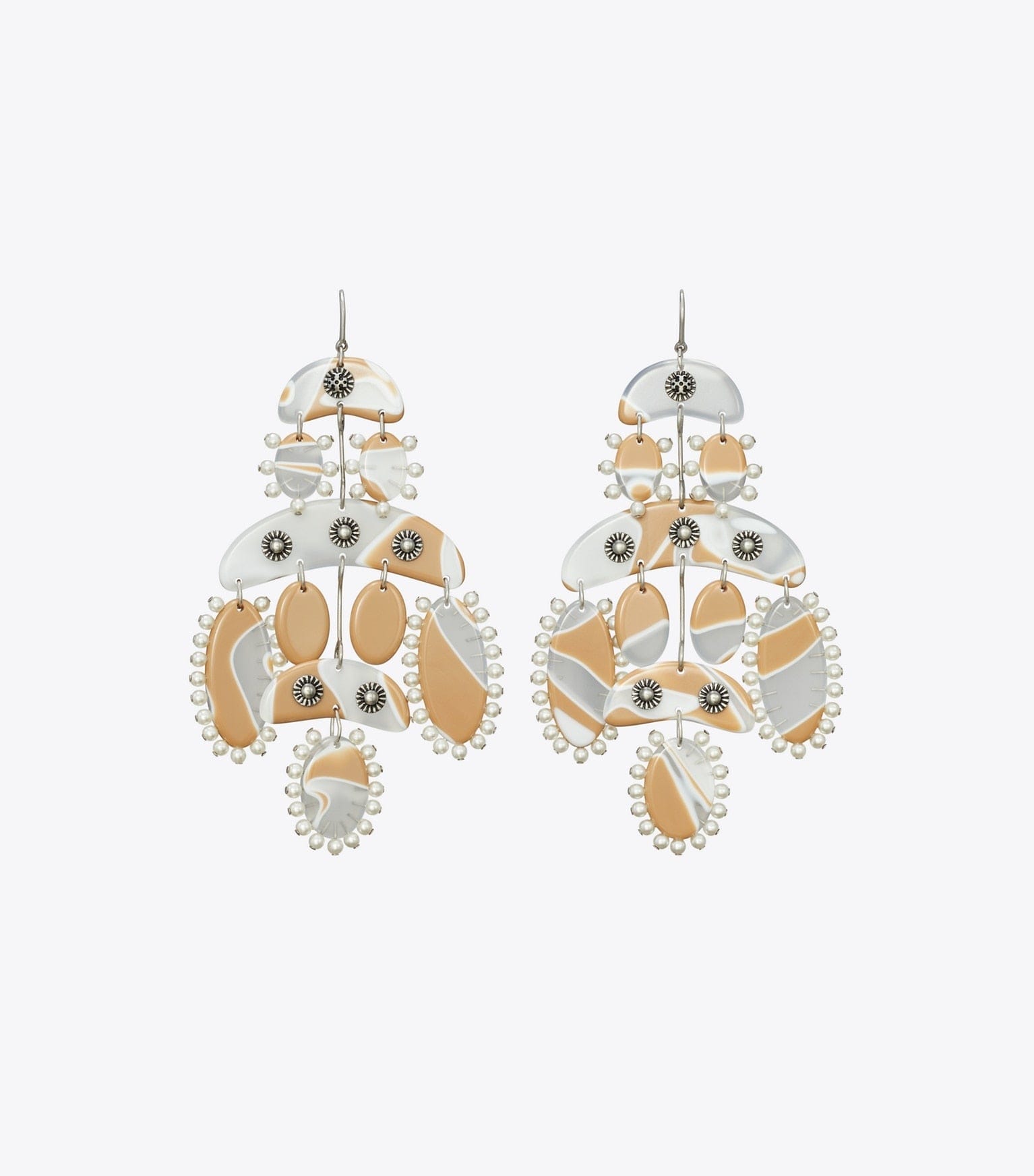 Abstract Beaded Chandelier Earrings