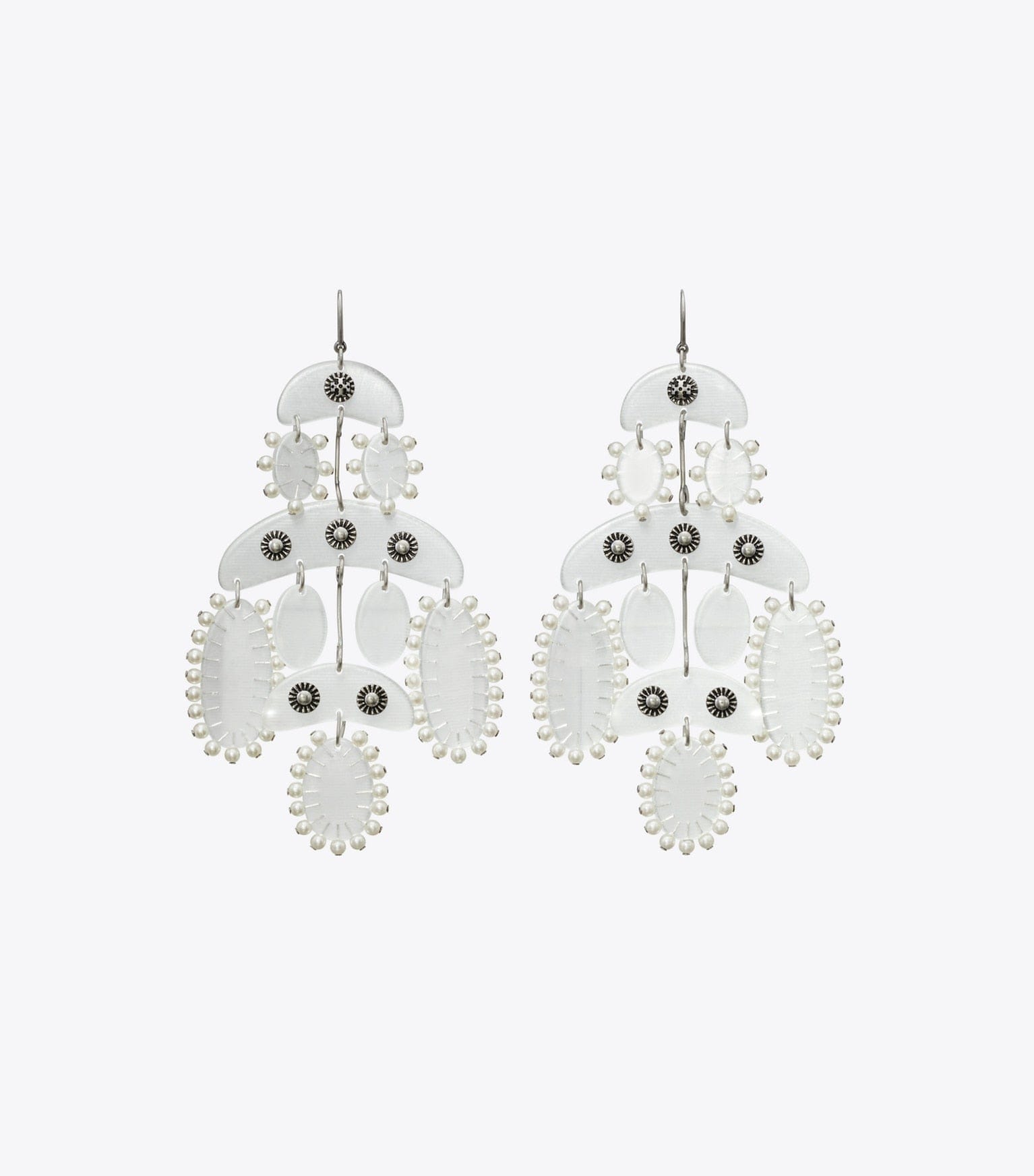 Abstract Beaded Chandelier Earrings