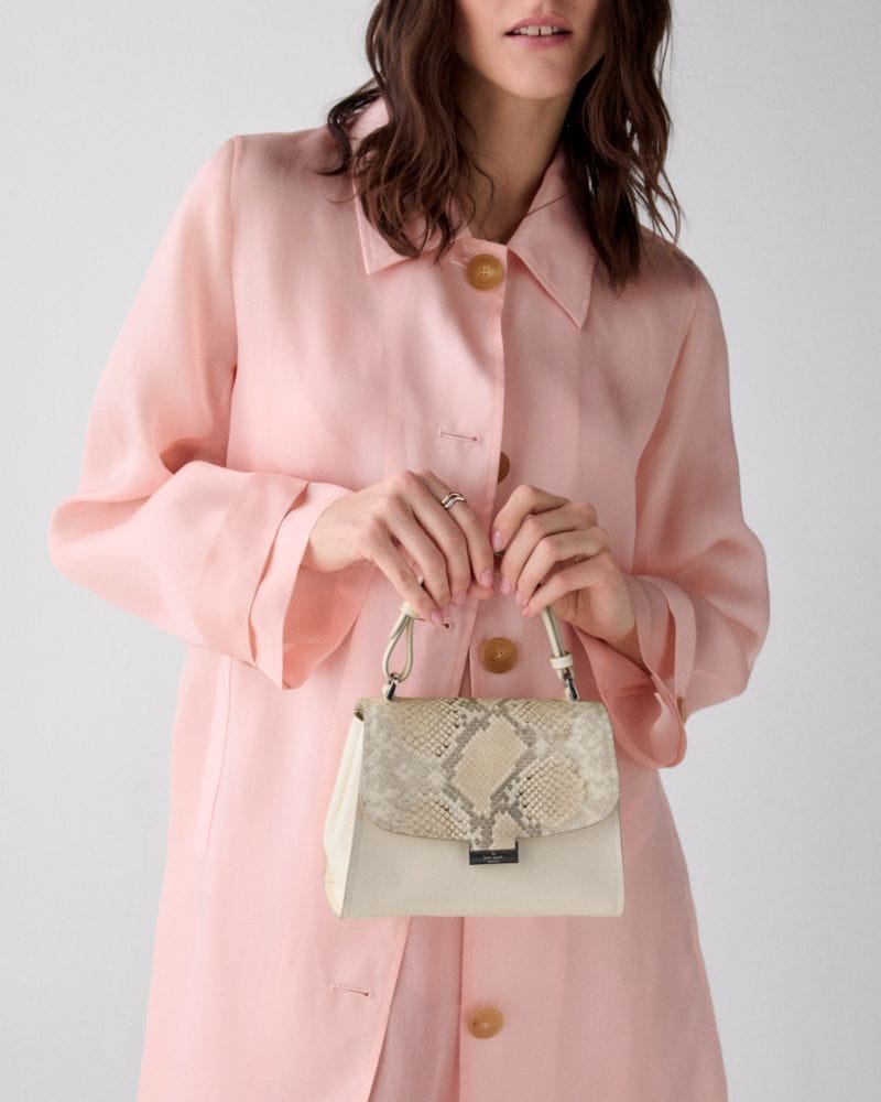 Riley Snake Embossed Small Top Handle Bag