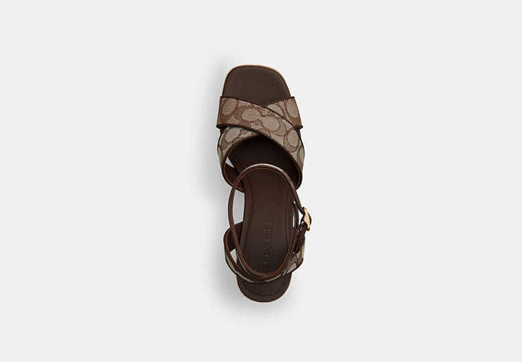Block Heel Sandal In Signature Jacquard