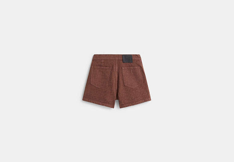Restored Signature Jacquard Denim Shorts