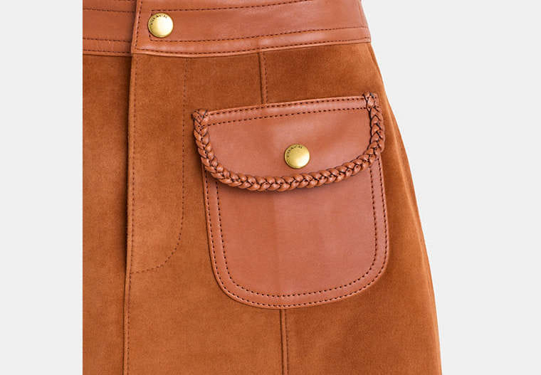 Restored Braided Suede Mini Skirt