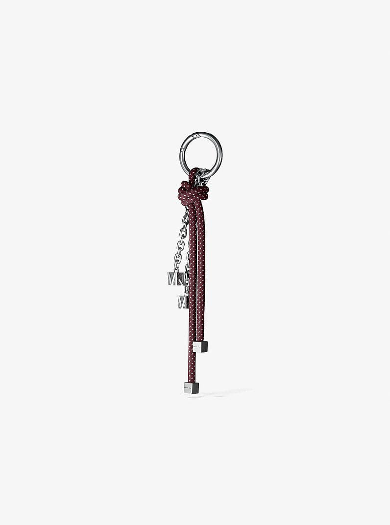 Silver-Tone and Speckled Cord Bag Charm