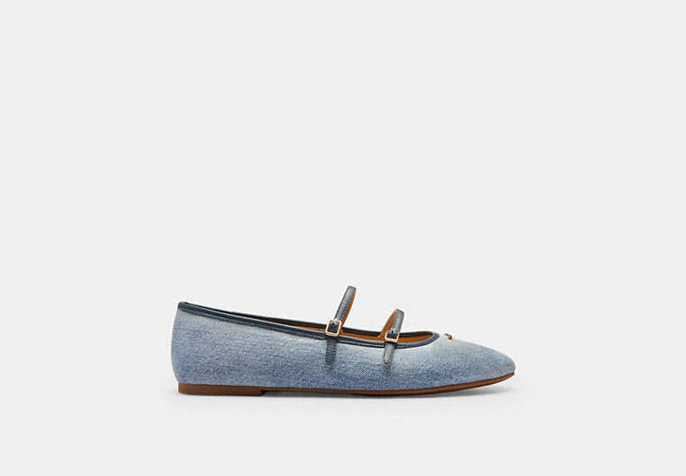 Double Buckle Mary Jane In Loved Denim