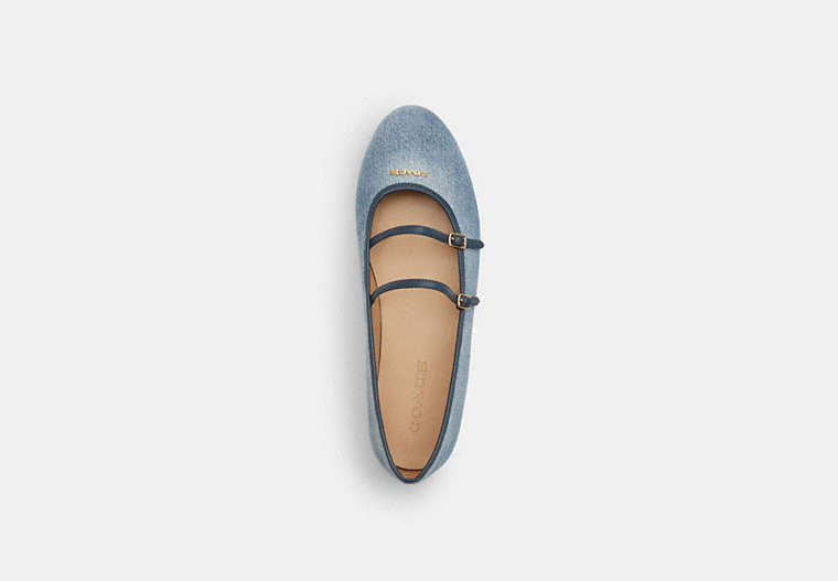 Double Buckle Mary Jane In Loved Denim