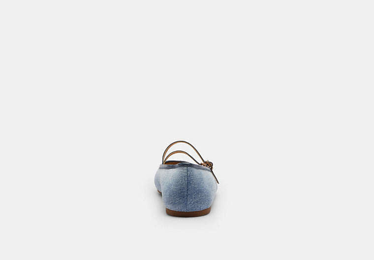 Double Buckle Mary Jane In Loved Denim