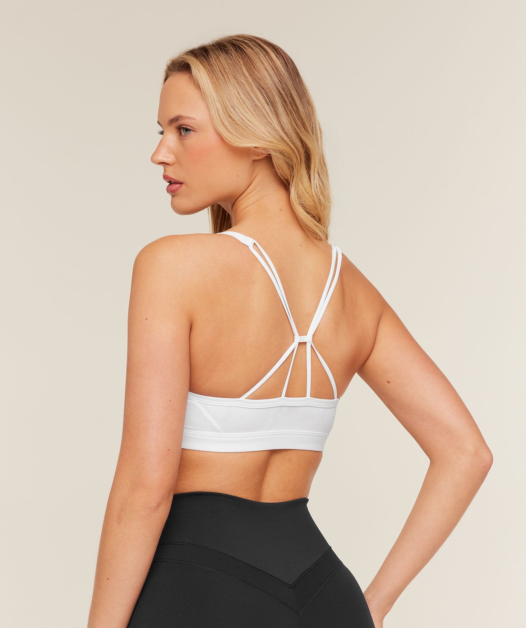 Gymshark Ruched Strappy Sports Bra - White