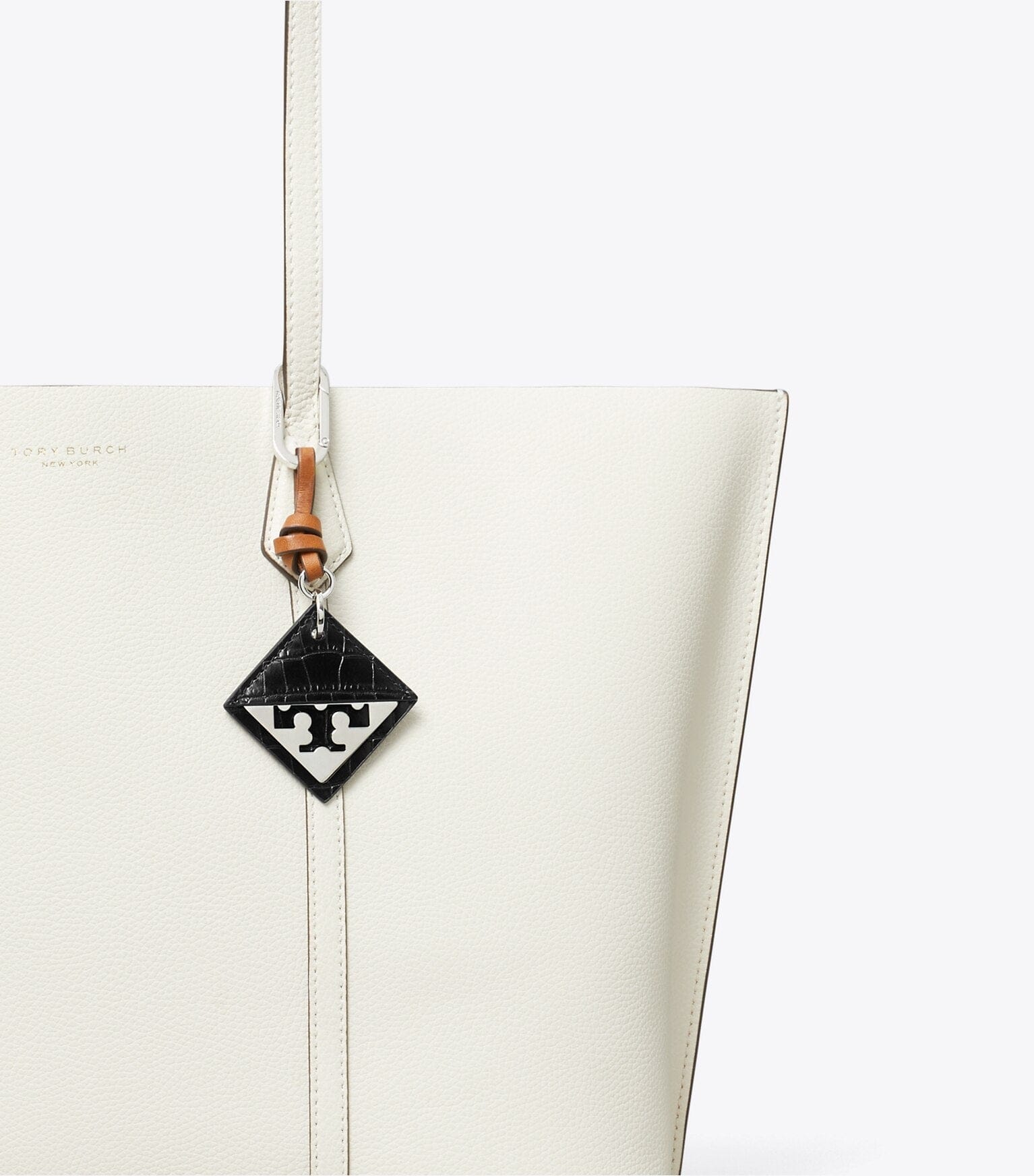 Hidden Logo Croc-Embossed Key Charm
