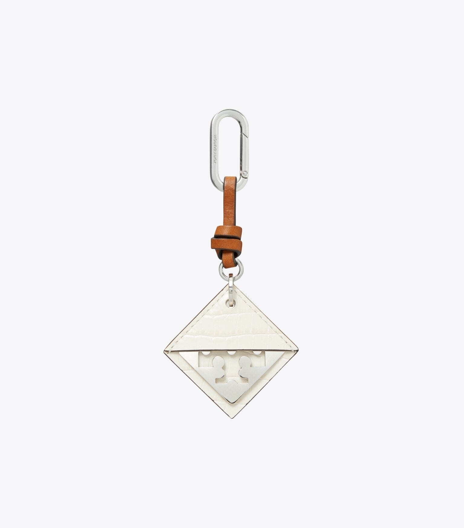 Hidden Logo Croc-Embossed Key Charm