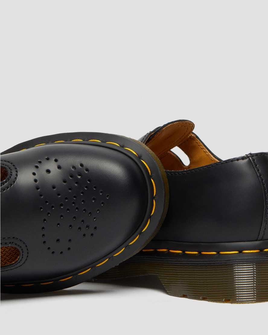 8065 Smooth Leather Mary Jane Shoes — Black