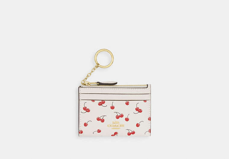 Mini Skinny Id Case With Cherry Print