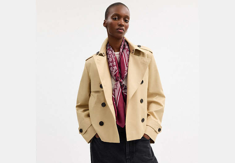 Textured Signature Print Silk Square Scarf