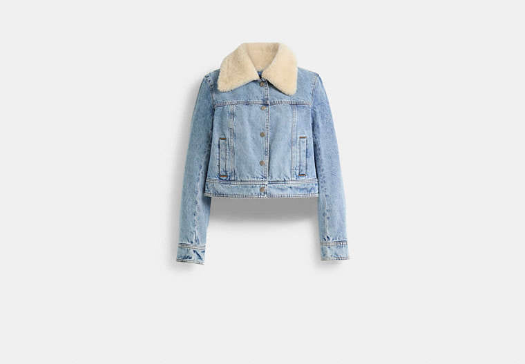 Restored Shearling Collar Denim Jacket