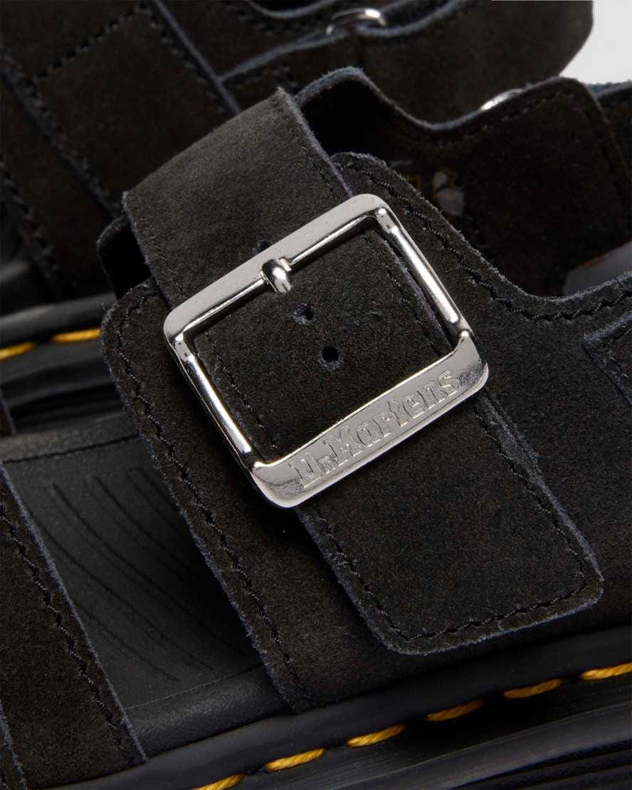 Zebzag Suede Platform Sandals — Black