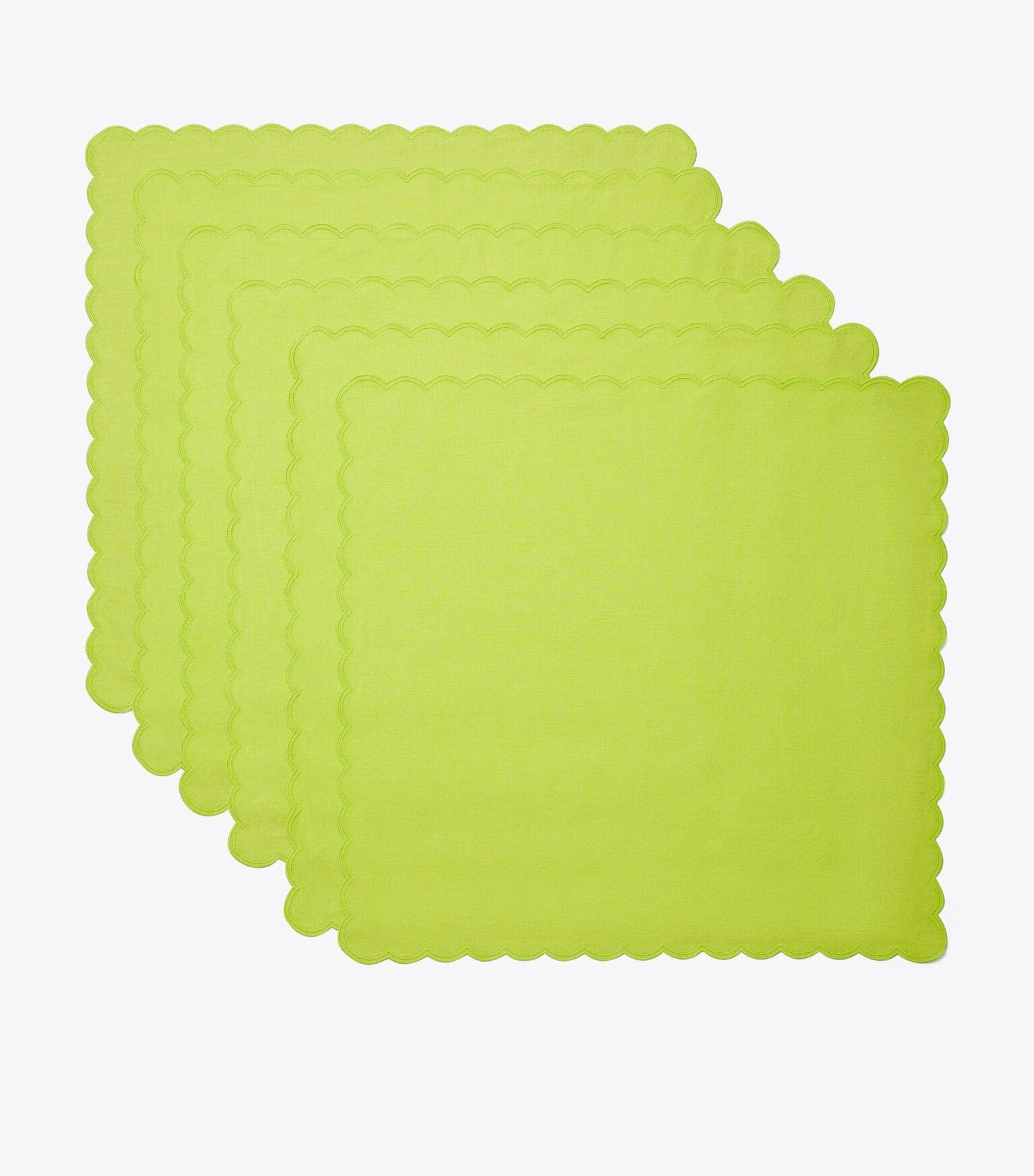Scalloped Dinner Linen Napkin, Set of 6