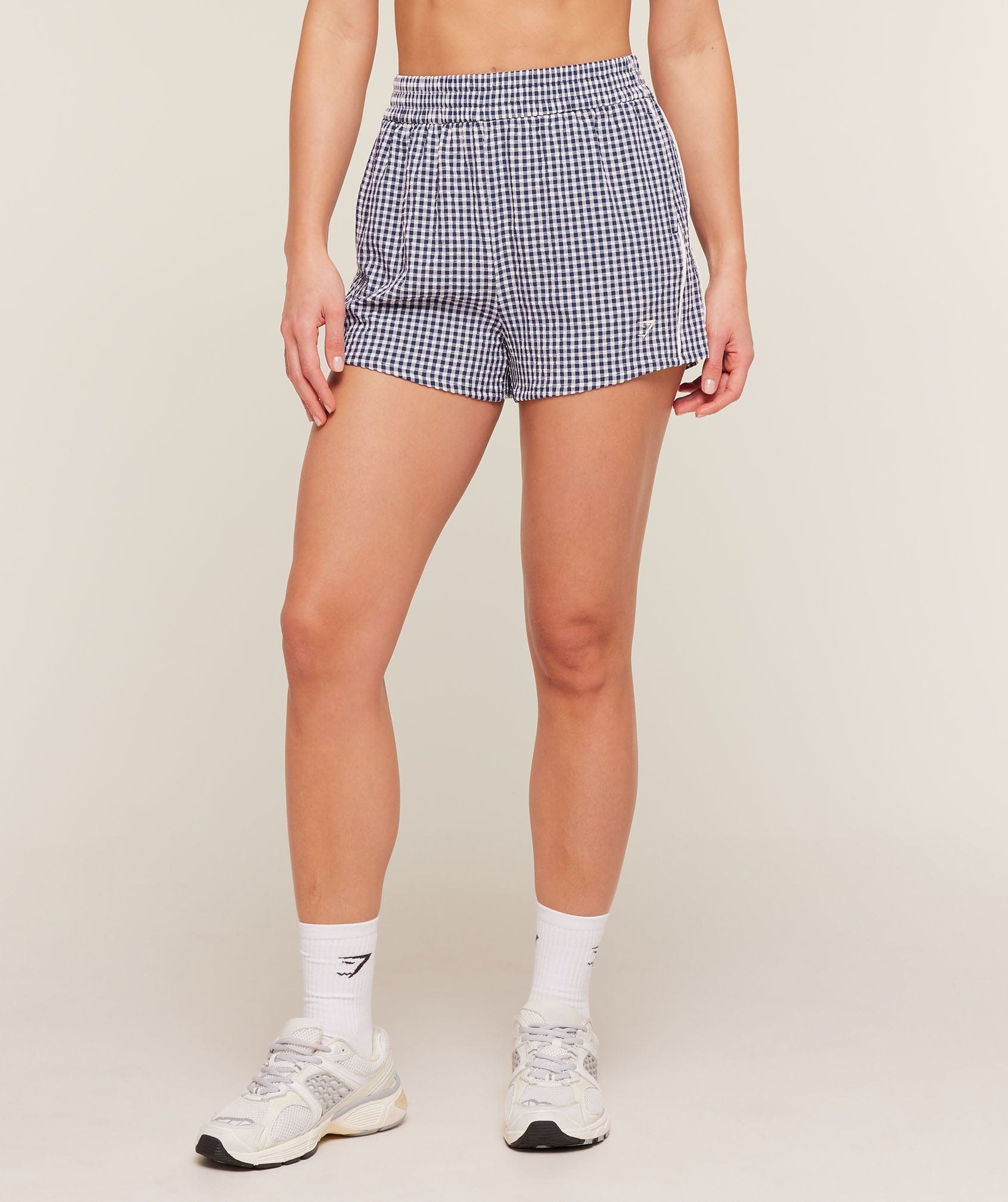 Women's Gymshark Gingham Shorts Indigo Purple