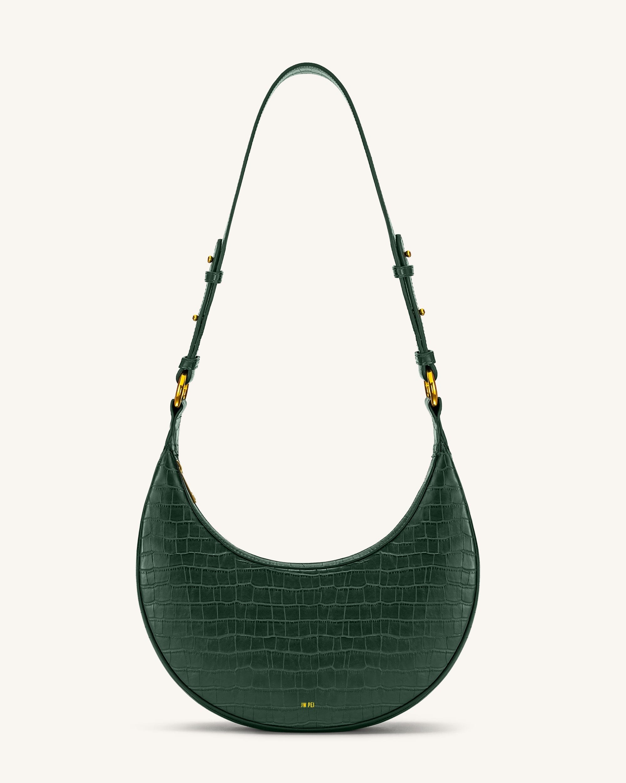 Jw Pei Carly Saddle Bag Dark Green Croc