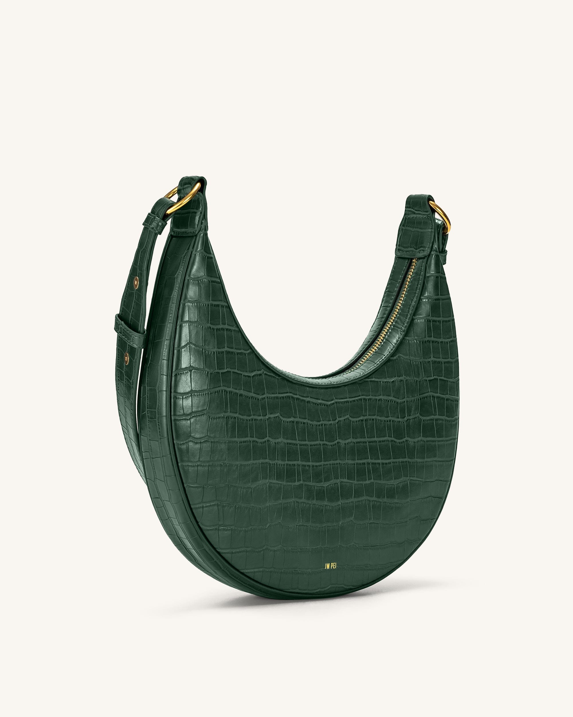 Jw Pei Carly Saddle Bag Dark Green Croc